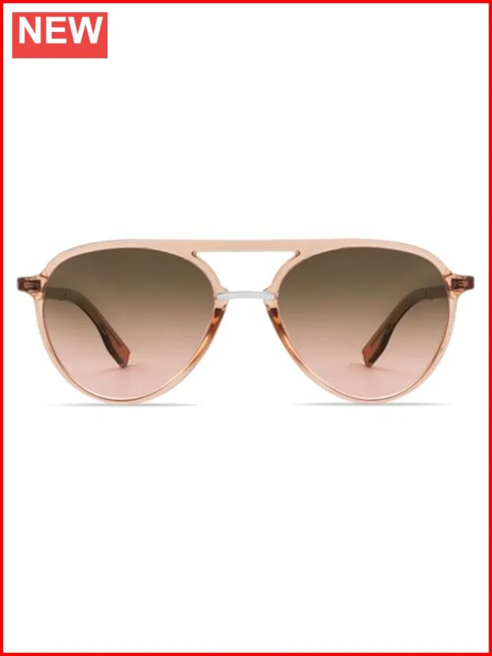 Retro Aviator Polarized Sunglasses for Women Men Double Bridge Shades